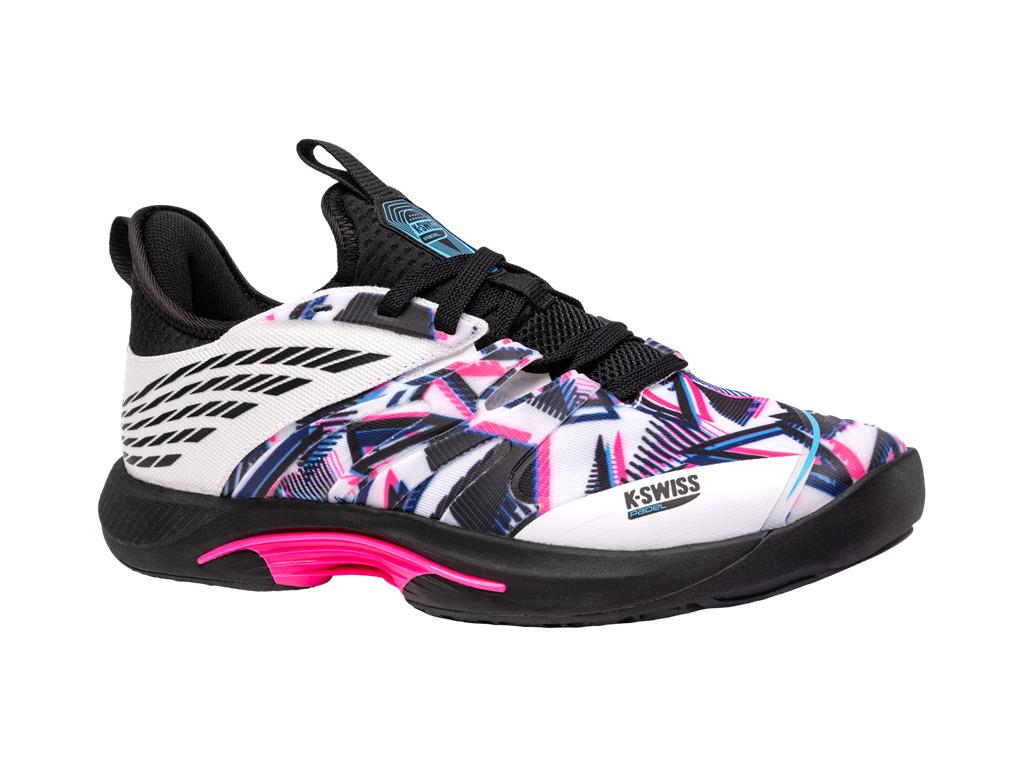 K-Swiss Speedtrac Indoor Court Shoe - White / Black / Neon Pink - Front Right