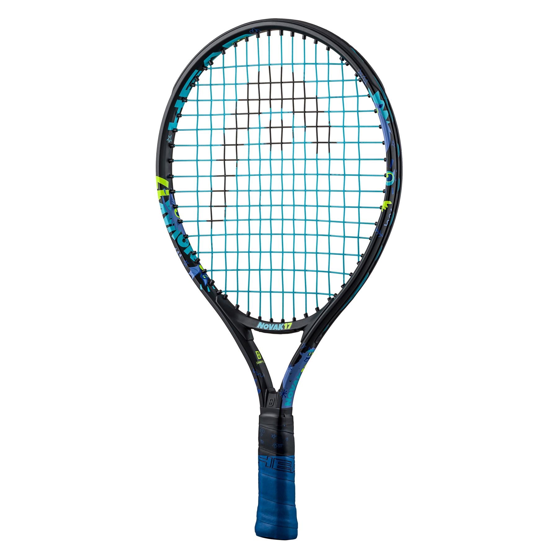 HEAD Novak 17 Junior Tennis Racket - Black / Blue - Left