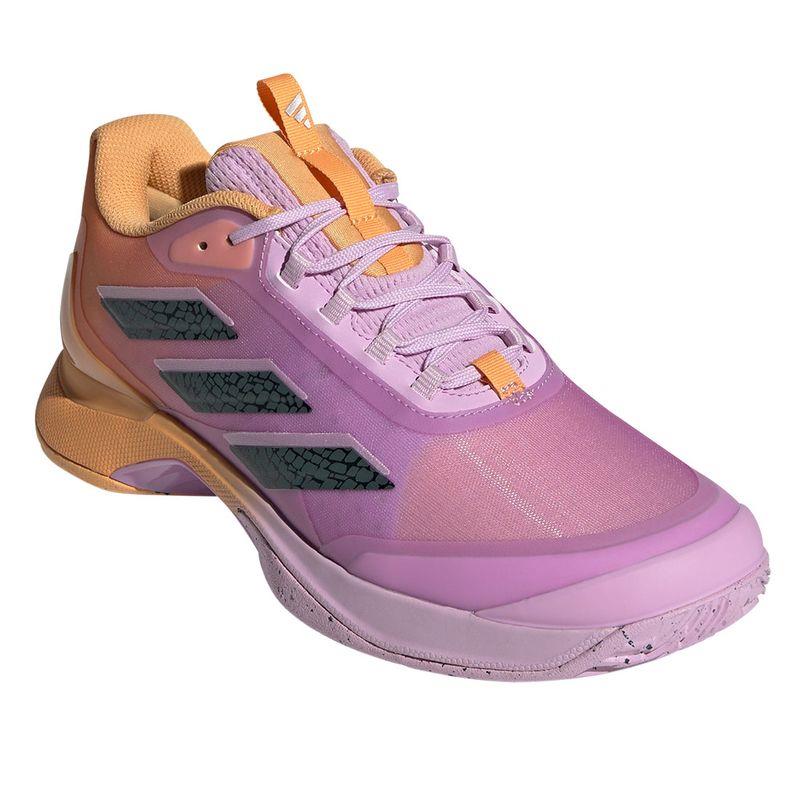 ADIDAS Avacourt 2 Womens Tennis Shoes - Hazy Orange / Legend Ivy / Bliss Lilac - Front Right