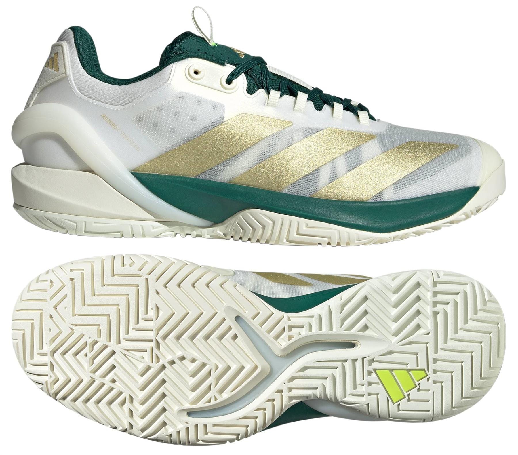 ADIDAS Cybersonic Mens Tennis Shoes White Gold Green