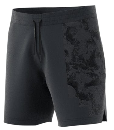 Explore the ADIDAS Mens Paris Ergo Tennis Shorts by adidas, featuring a stylish carbon design with a drawstring waist. These shorts showcase a discreet dark camouflage pattern on one side and include HEAT.RDY technology for exceptional comfort and performance both on and off courts inspired by clay surfaces.