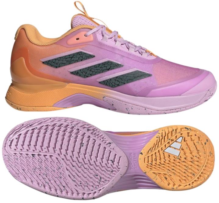 ADIDAS Avacourt 2 Womens Tennis Shoes - Hazy Orange / Legend Ivy / Bliss Lilac