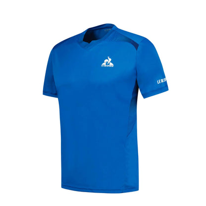 Le Coq Sportif Pro Mens Tennis T-Shirt - Lapis Blue - Side