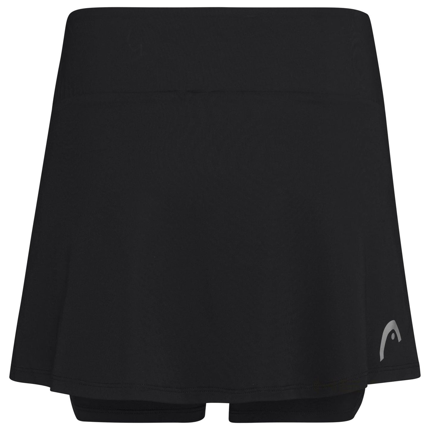 The HEAD Women's Club Basic Tennis Skort in black offers a simple, functional design with built-in shorts and a small white logo by the hem. Featuring Moisture Transfer Microfibre Technology, it keeps you dry and comfortable on the court.