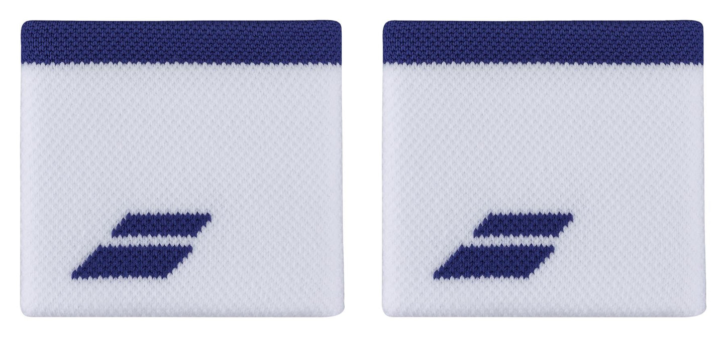 Babolat Logo Wristband - White / Sodalite Blue