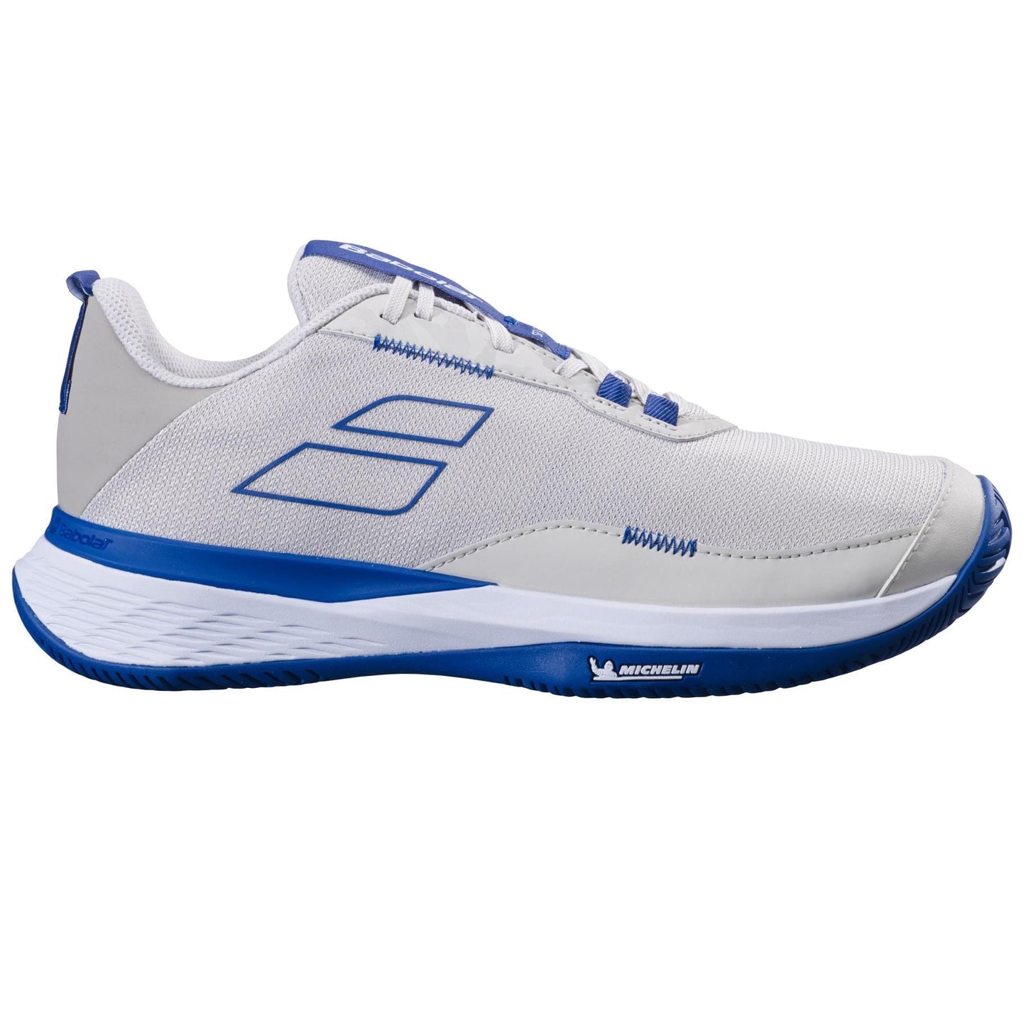 Introducing the Babolat SFX Evo 2024 All Court Men's Tennis Shoes in Oatmeal, a sleek and stylish athletic shoe designed for optimal performance. Featuring a breathable mesh upper for enhanced airflow, these shoes offer flexibility and superior comfort with their cushioned heel. The distinctive design is complemented by a bold logo on the side and a durable sole, ensuring you look and feel your best on the court.