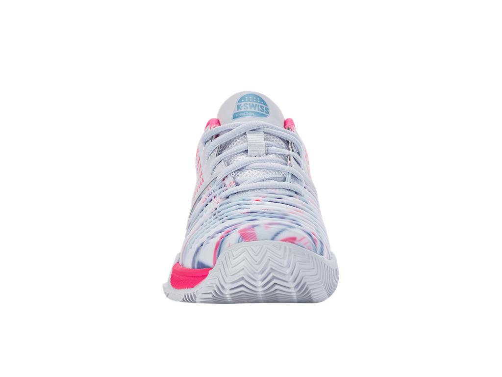 K-Swiss Express Light 3 HB Indoor Court Womens Tennis Shoes - Arctic / White / Neon Pink - Front