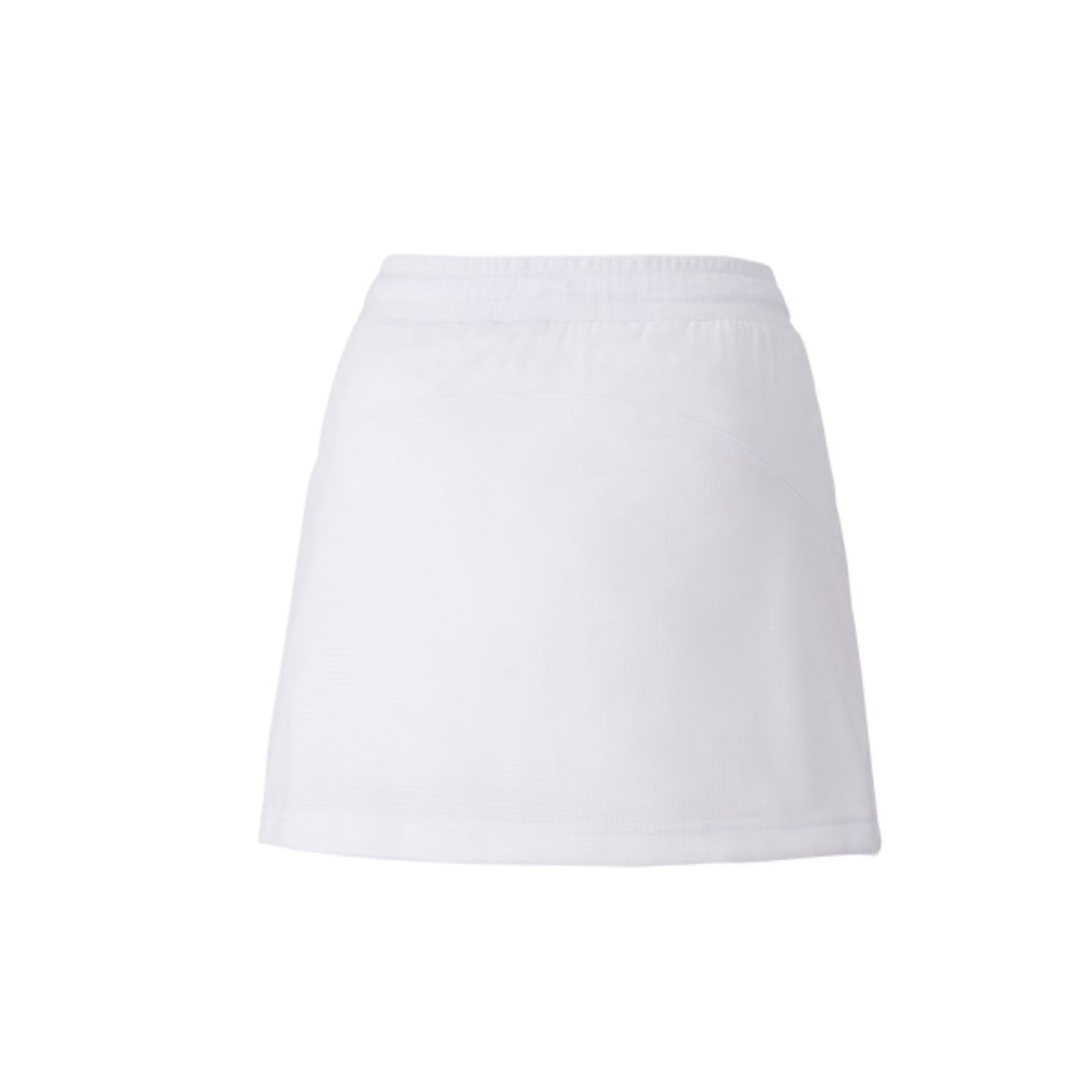 The Yonex 26094 Women's Skort - White by Yonex is a plain white tennis skirt featuring a simple A-line design and a comfortable waistband. This stylish piece incorporates VERY COOL technology for enhanced comfort and UV reduction, showcased elegantly against a white background.