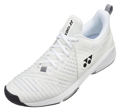 Yonex Power Cushion Sonicage 3 Wide Mens Tennis Shoes - White / Black