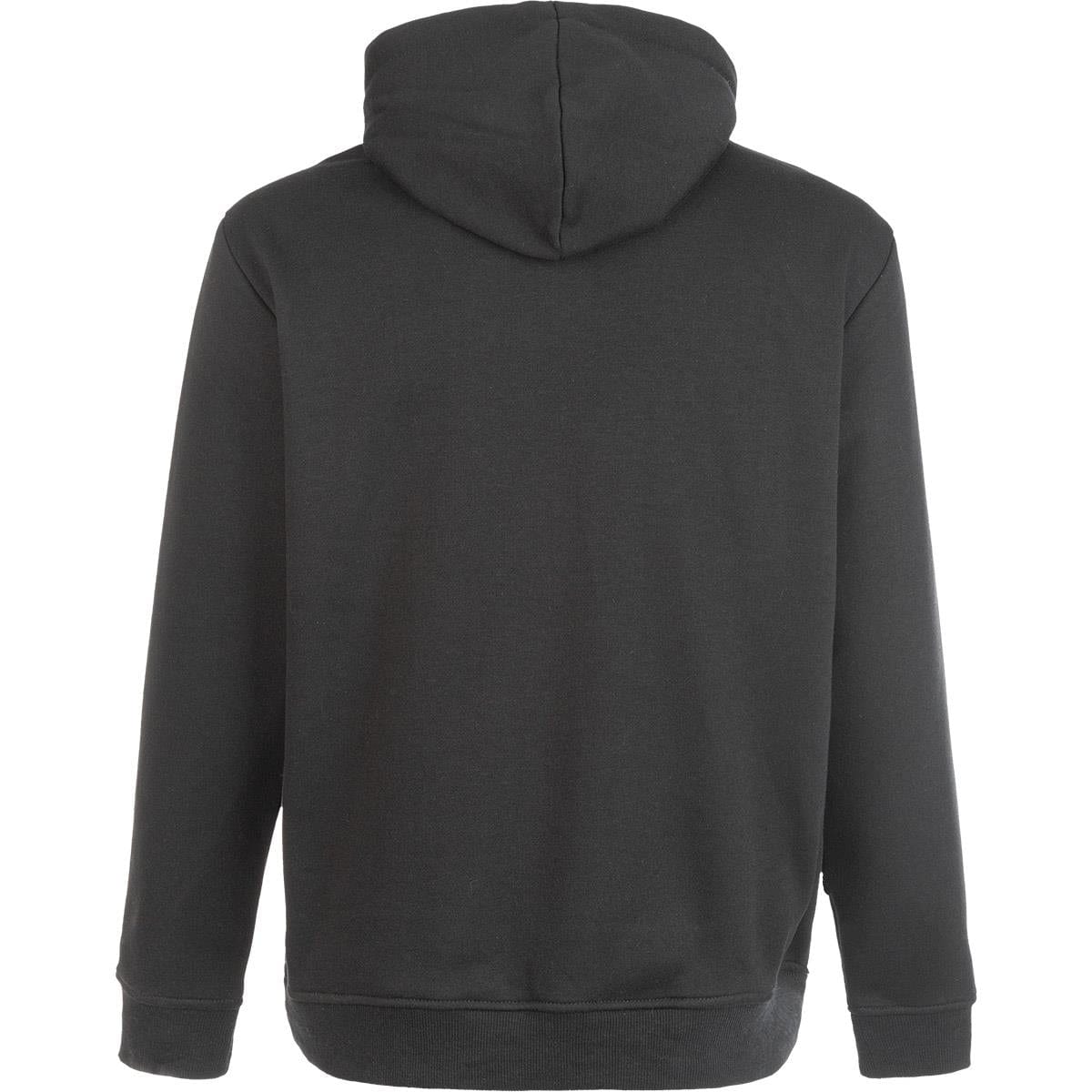 Back view of the FZ Forza Boudan Men's Hoodie in black, highlighting the hood and long sleeves against a white backdrop. This casual piece from FZ Forza, ideal for light activities or everyday use, offers soft comfort with its versatile fabric.