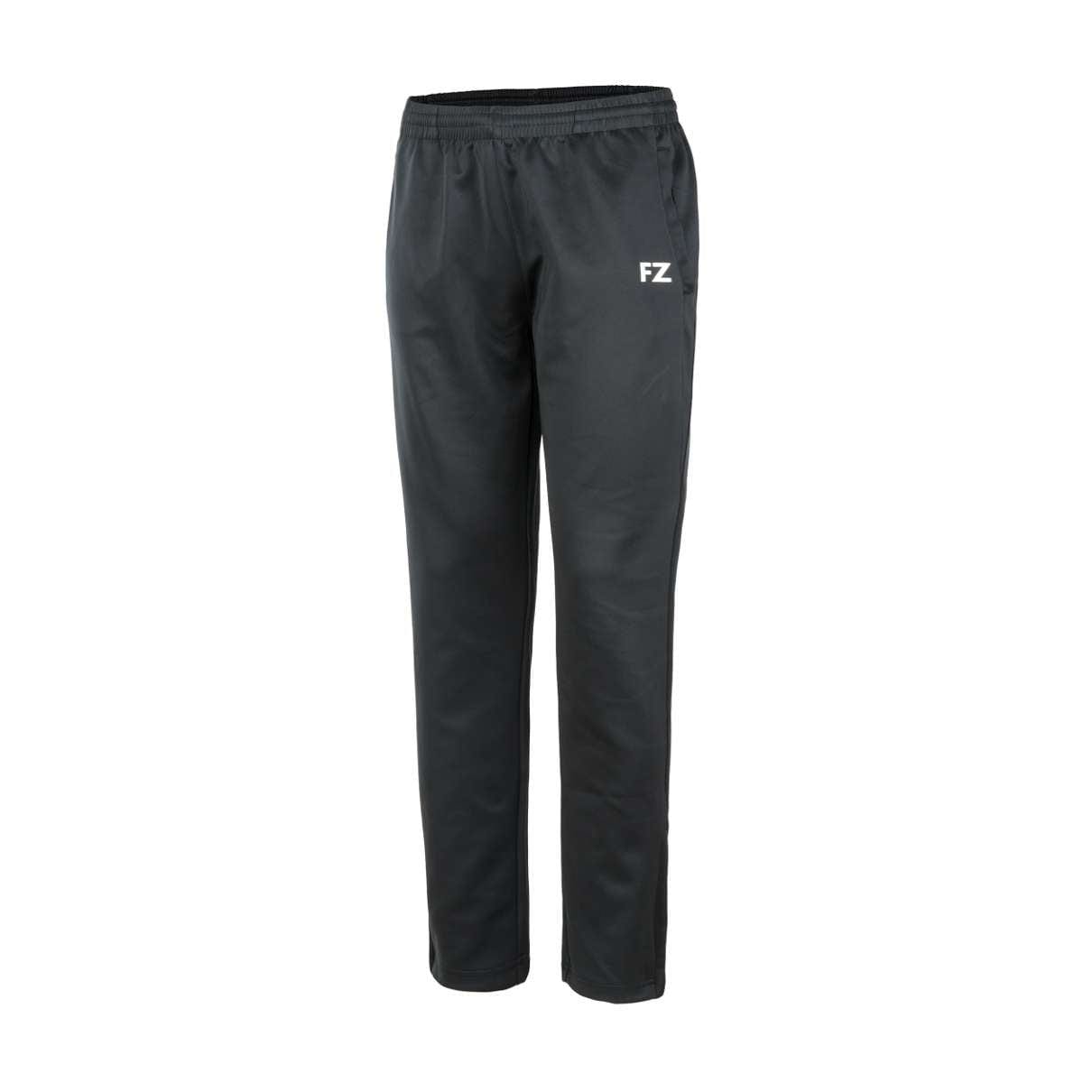 FZ Forza's Perry Pants for women and girls, in black, feature an elastic waistband and the "FZ" logo in white on the left thigh. These straight-leg pants from FZ Forza combine style with comfort.