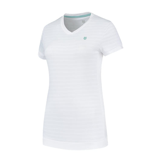 K-Swiss Tac Hypercourt Womens V-Neck Tennis Top - White