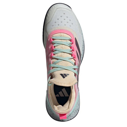 ADIDAS Adizero Ubersonic 4.1 Mens Tennis Shoes - Crystal White / Aurora Met / Semi Flash Aqua - Top