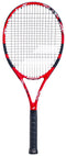 The Babolat Evoke Team 2026 Tennis Racket, shown in red and black with a black grip against a white background, is a lightweight racket ideal for beginners.