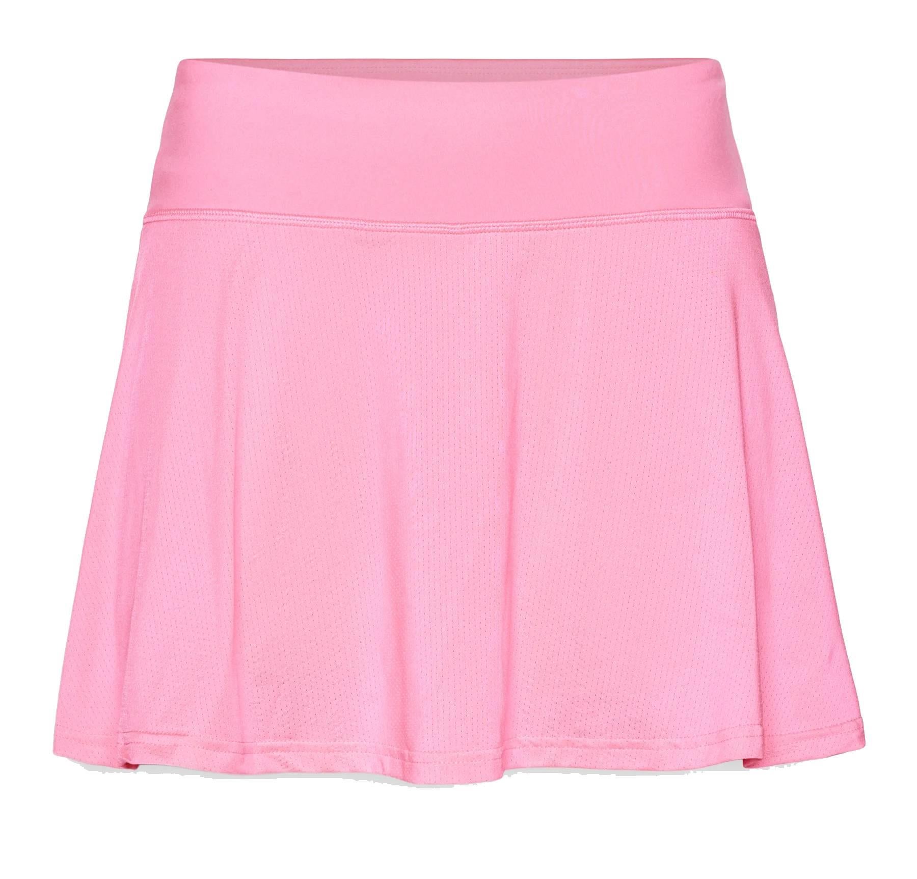 The ADIDAS Women's Club Tennis Skirt - Pink has a wide waistband, a flared hem, and is made from lightweight recycled materials. It features Climacool technology for a sporty look.