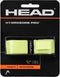 The HEAD HydroSorb Pro Replacement Tennis Grip in Luminous Yellow, by HEAD, comes in black and orange retail packaging with "Touch" and "Tackiness" features displayed at the bottom—perfect as a replacement grip.