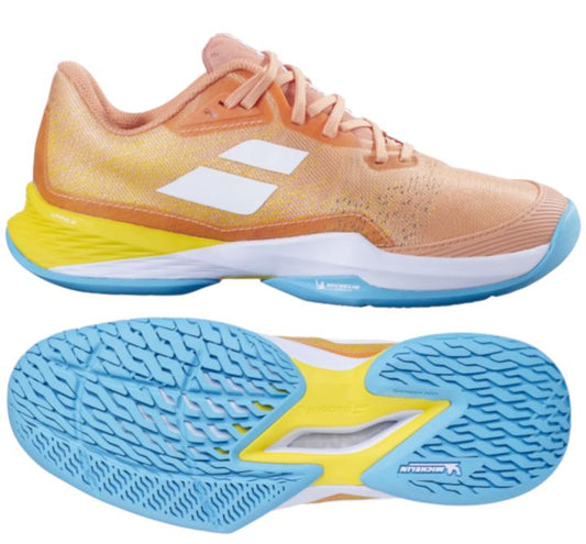 Babolat Jet Mach 3 2024 Womens Tennis Shoes - Coral / Gold Fusion