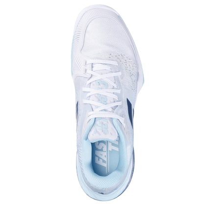Babolat Jet Mach 3 2024 Womens Tennis Shoes - White / Angel Blue - Top