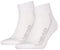HEAD Performance Quarter Tennis Socks - White (2 Pack) by HEAD feature ribbed cuffs, cushioned soles, and "HEAD" in gray along the sides.