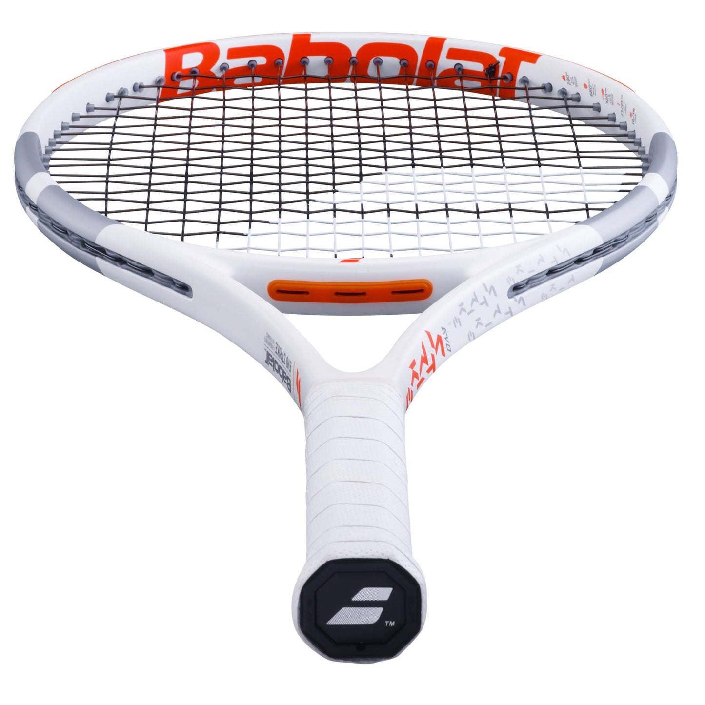 Babolat Evo Strike Gen 2 Tennis Racket - White / Red / Grey (Strung) - Cap