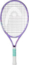 The HEAD Coco 23 2026 Junior Tennis Racket features a vibrant purple frame with black strings, charming floral patterns, and a mint green grip adorned with delicate white flowers—making it an ideal choice for any young player seeking a stylish and high-quality junior tennis racket.