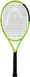 A HEAD Extreme Team 2026 Tennis Racket from HEAD, featuring a vibrant green frame with a black grip and black strings, is displayed on a white background. It is designed to provide easy spin and effortless power.