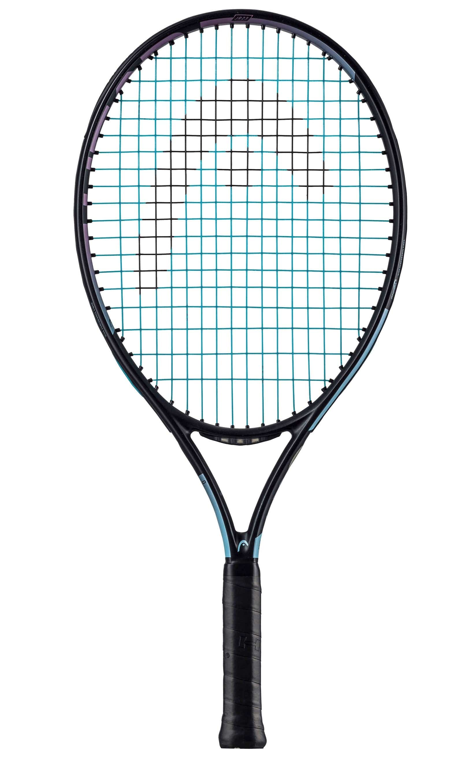 The HEAD IG Gravity Junior 26 2023 Tennis Racket - Black showcases a sleek black frame made from graphite composite, with eye-catching blue and white strings. Its handle is equipped with a comfortable black grip, while INNEGRA technology takes performance to the next level. The design is topped off with the HEAD logo beautifully displayed on the strings.