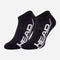 A pack of black HEAD Performance Sneaker Socks featuring the brand name "HEAD" printed in white on the side offers superior comfort with shock absorption padding. These ankle socks are displayed together, angled slightly forward, on a plain white background.