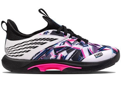 K-Swiss Speedtrac Indoor Court Shoe - White / Black / Neon Pink - Right