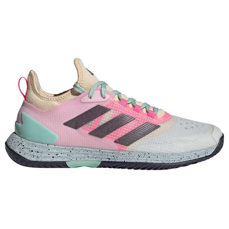 ADIDAS Adizero Ubersonic 4.1 Mens Tennis Shoes - Crystal White / Aurora Met / Semi Flash Aqua - Right