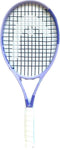The HEAD Boom MP Alternate 2026 Mini Replica Tennis Racket by HEAD features a light purple frame, black strings, and a white grip. Displayed on a plain white background, this collectable mini racket is perfect for tennis enthusiasts.