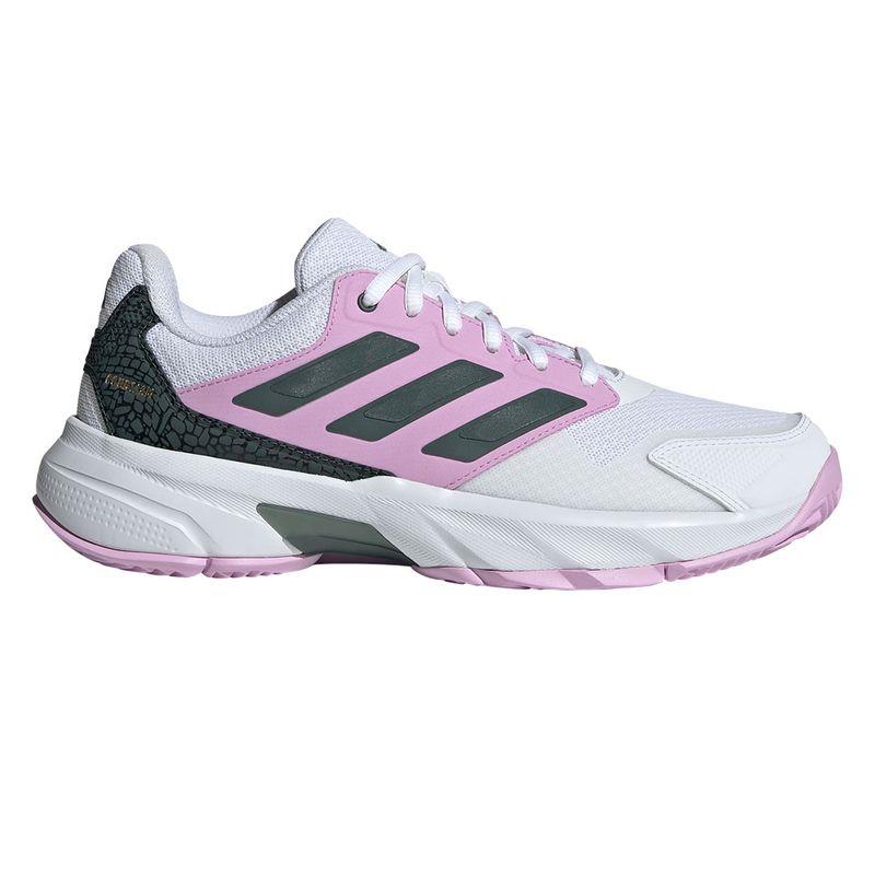 ADIDAS CourtJam Control 3 Womens Tennis Shoes - Bronze Strata / Legend Ink / Bliss Lilac - Right