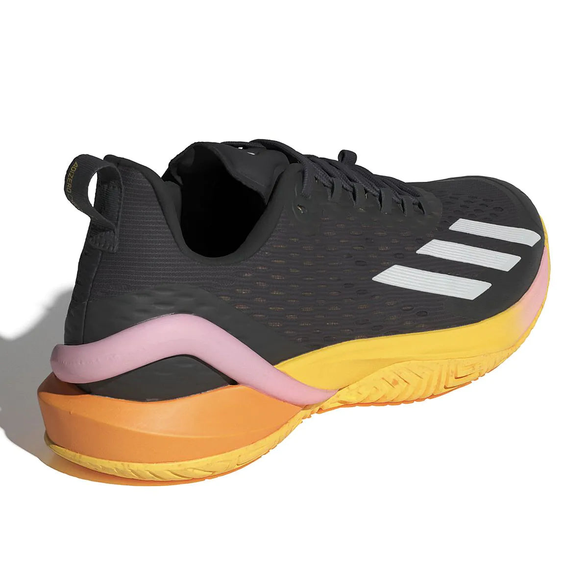 ADIDAS Adizero Cybersonic Mens Tennis Shoes - Aurora Black / Zero Metallic / Spark - Heel