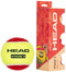 A HEAD 3B Stage 3 Tennis Ball - Red sits beside its box, which displays the HEAD logo and a cartoon tennis ball—making it an ideal beginner tennis ball for kids.