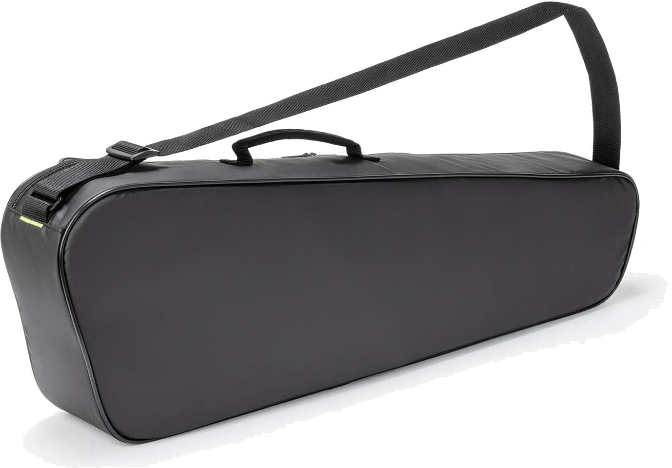 The Yonex BA52523EX Club 3 Racket Tennis Bag in black/blue is a soft, rectangular bag with a zipper, handle, and adjustable shoulder strap, designed to carry up to three rackets.