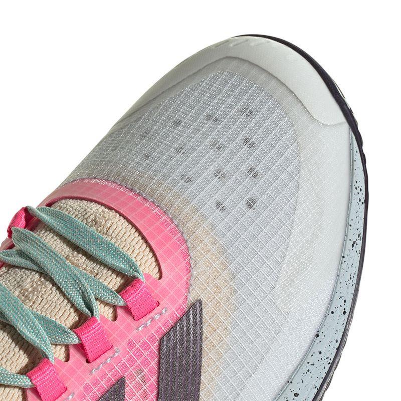ADIDAS Adizero Ubersonic 4.1 Mens Tennis Shoes - Crystal White / Aurora Met / Semi Flash Aqua - Toe