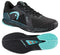 HEAD Sprint Pro 4.0 SF Men's Tennis Shoes by HEAD in Black/Teal, shown from side and sole. Features mesh upper with SuperFabric reinforcement, reinforced toe, and textured rubber outsole with "HEAD" branding.