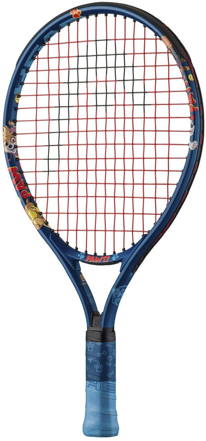 The HEAD x Paw Patrol 17 Junior Tennis Racket in blue features fun cartoon designs and a comfy grip—ideal for young players who love Paw Patrol.