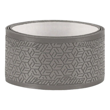 The Lizard Skin DSP Ultra Pickleball Grip 0.8mm in Graphite Grey features a geometric texture for non-slip performance and has the Lizard Skin brand embossed on the surface.