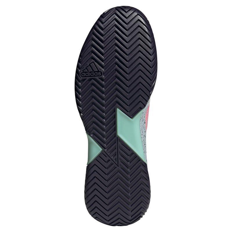 ADIDAS Adizero Ubersonic 4.1 Mens Tennis Shoes - Crystal White / Aurora Met / Semi Flash Aqua - Sole