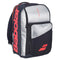 The Babolat Pure Strike Tennis Backpack - Carbon Grey by Babolat features a large front pocket and a stylish black and silver design—perfect for players who want a functional, fashionable tennis bag.