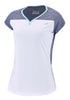 Babolat Play Womens Tennis Cap Sleeve Top - White / Blue Heather - Angle