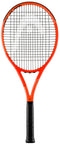 The HEAD IG Radical XCEED Tennis Racket features a red design with black strings and grip, shown on a white background—an ideal choice for beginner players.