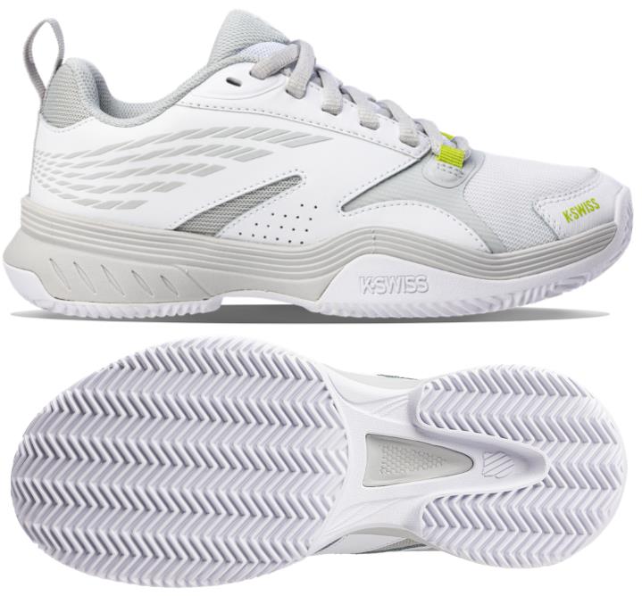 K-Swiss SpeedEX HB Womens Tennis Shoes - White / Grey Violet / Lime Green