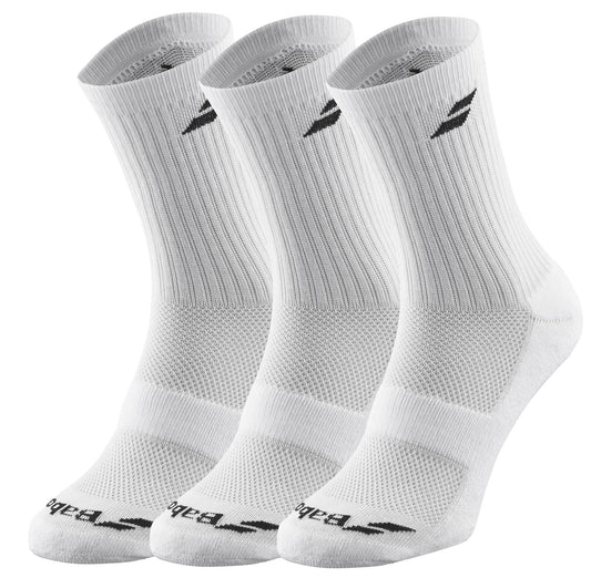 Babolat Long 3 Pack Tennis Socks - White