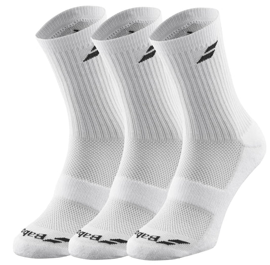 Babolat Long 3 Pack Tennis Socks - White