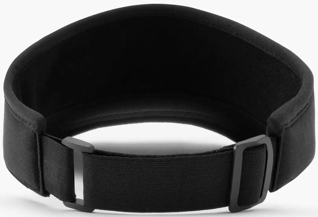 The Yonex 40126EX Tennis Visor in black is shown against a white background—perfect for combining with a padded support belt to boost comfort and support during play.