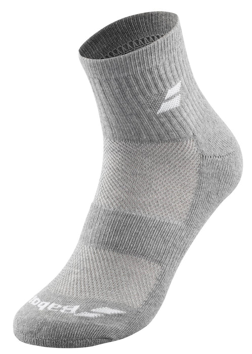 Babolat Quarter 3 Pack Tennis Socks - Grey