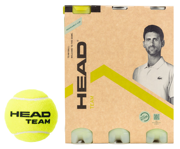 HEAD Team Tennis Balls - 3 x 4 Ball Tube (1 Dozen)