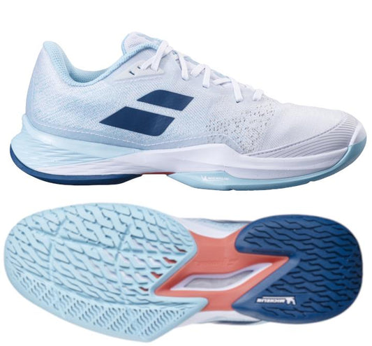 Babolat Jet Mach 3 2024 Womens Tennis Shoes - White / Angel Blue